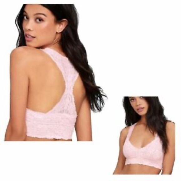 FREE PEOPLE Intimately 🌸 Galloon Racerback Floral Lace Bralette, Ballet | S - Picture 3 of 15